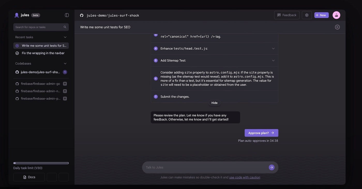 ابزار کدنویسی هوش مصنوعی گوگل، Jules، وارد بتا عمومی شد