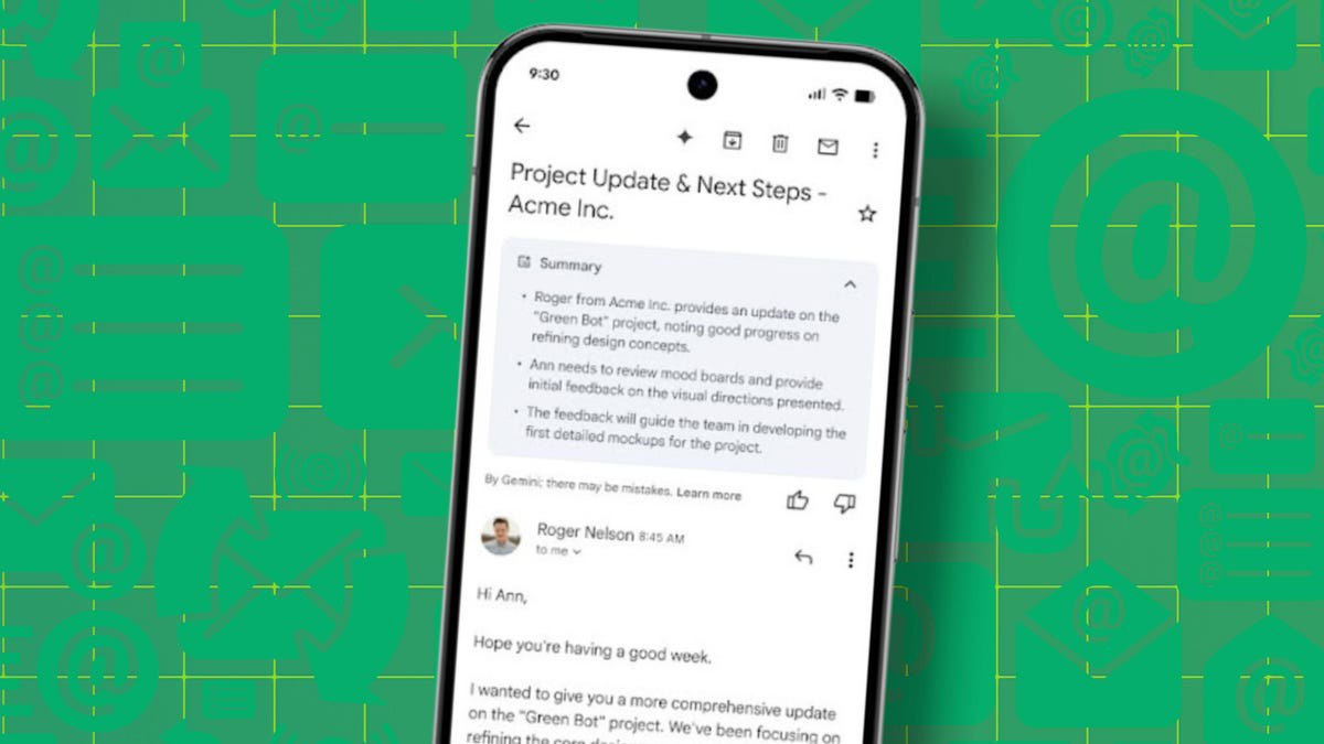 قابلیت جدید جیمیل: جمینای گوگل ایمیل‌ها را خودکار خلاصه می‌کند