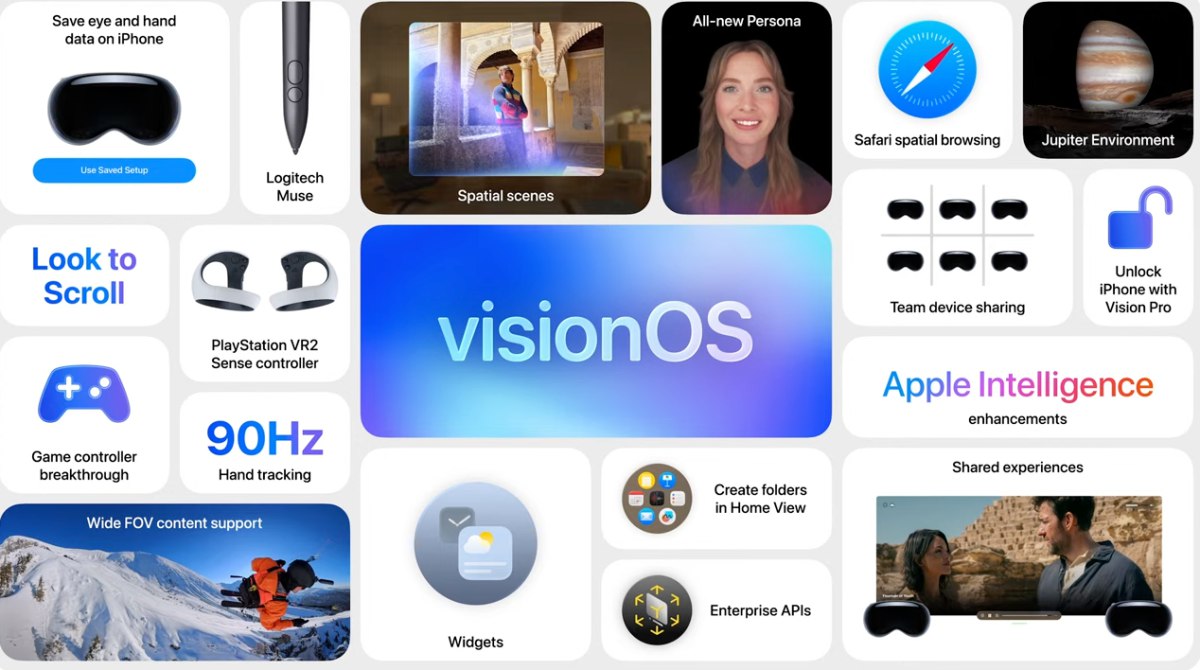 آپدیت بزرگ Apple Vision Pro رسید؛ ویجت‌های فضایی و پرسوناهای واقعی‌تر