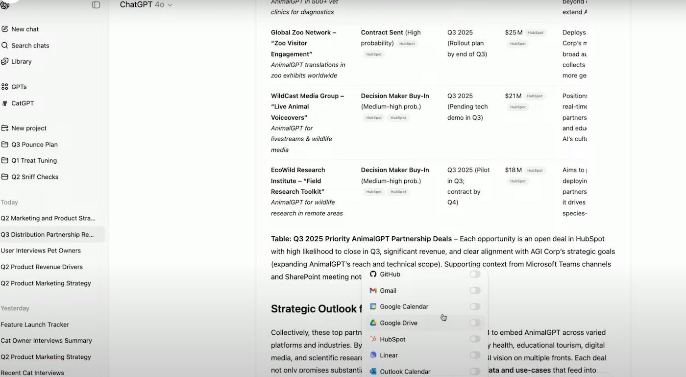 ChatGPT برای کسب‌وکارها قدرتمندتر شد؛ اتصال به گوگل و مایکروسافت و قابلیت ضبط جلسه