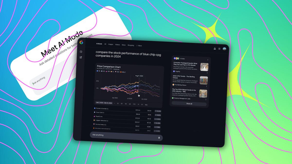 گوگل با هوش مصنوعی در جستجو، تحلیل مالی را آسان‌تر می‌کند