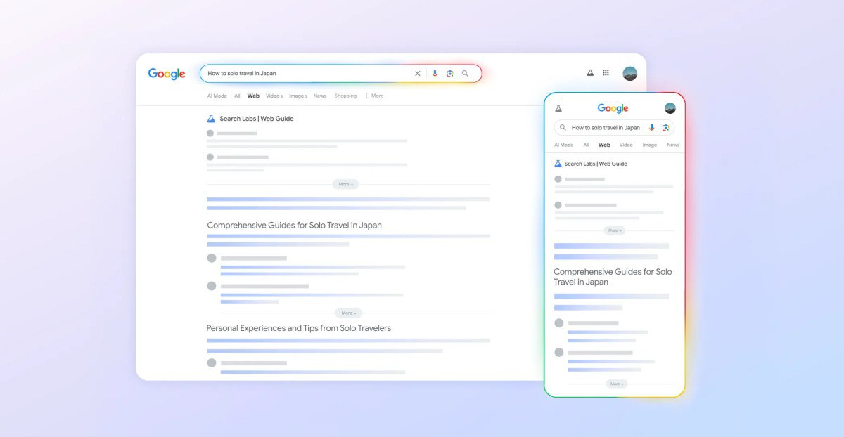گوگل با Web Guide نتایج جستجو را با هوش مصنوعی دسته‌بندی می‌کند
