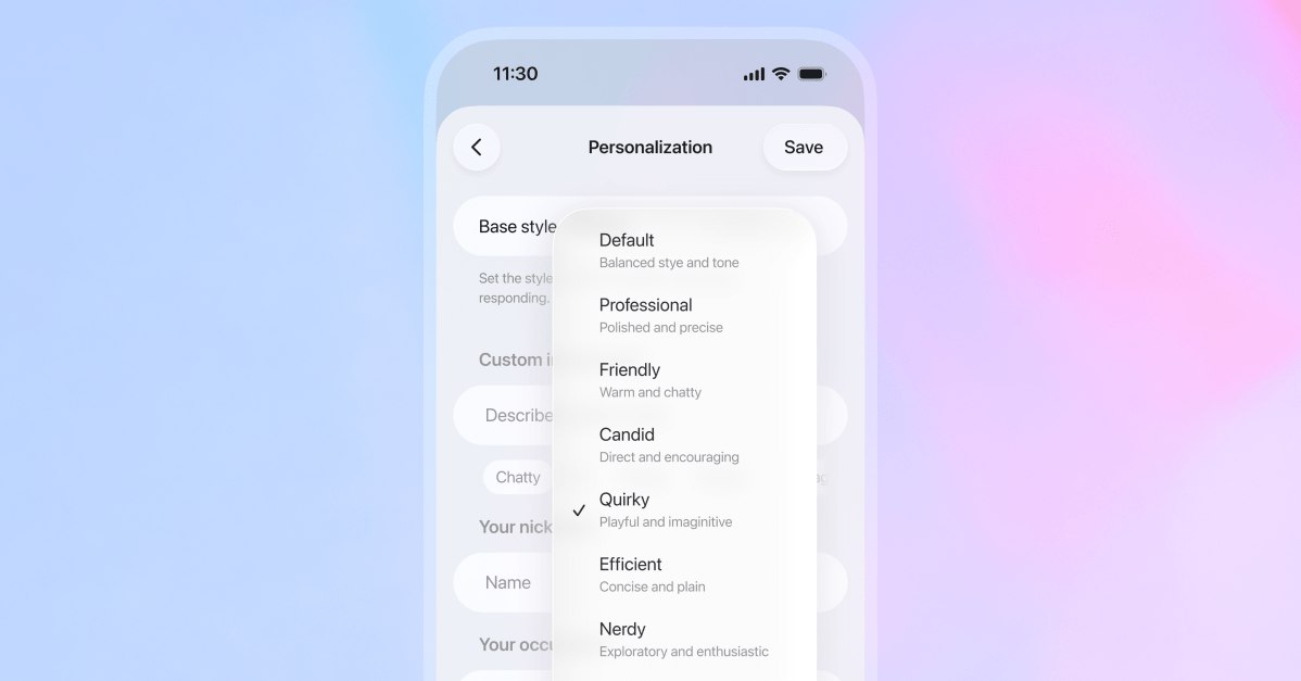 OpenAI از GPT-5.1 با هوش و شخصیت‌های متنوع رونمایی کرد