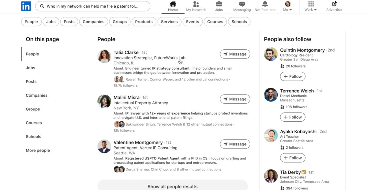 جستجوی هوشمند لینکدین: افراد را با توصیفشان پیدا کنید