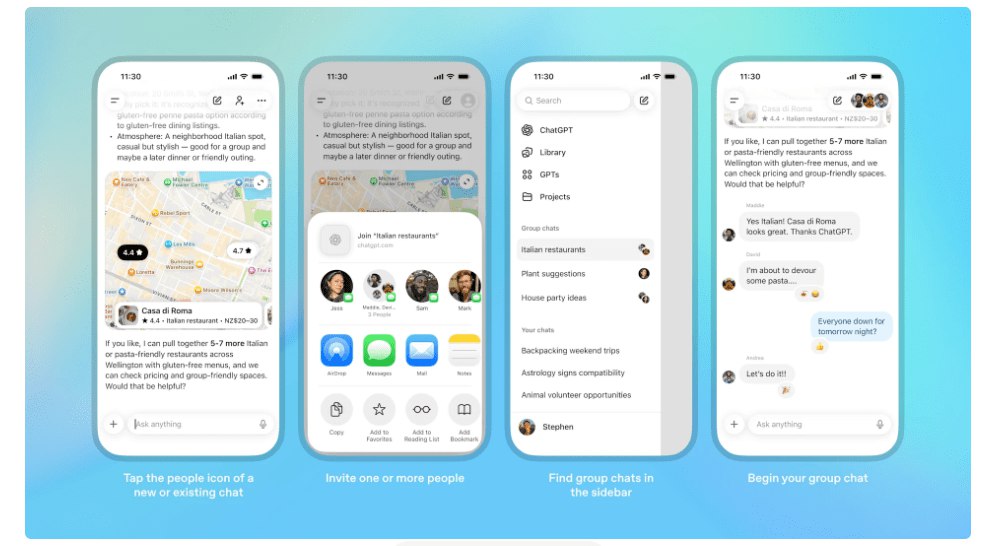 چت‌جی‌پی‌تی گروهی شد: قابلیت چت تیمی رسماً معرفی شد